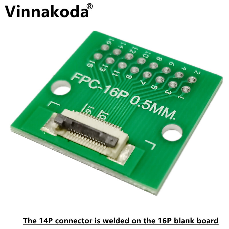 Papan adaptor FFC/FPC, 2 buah 0.5MM-14P hingga 2.54MM lasan 0.5MM-14P konektor flip-top