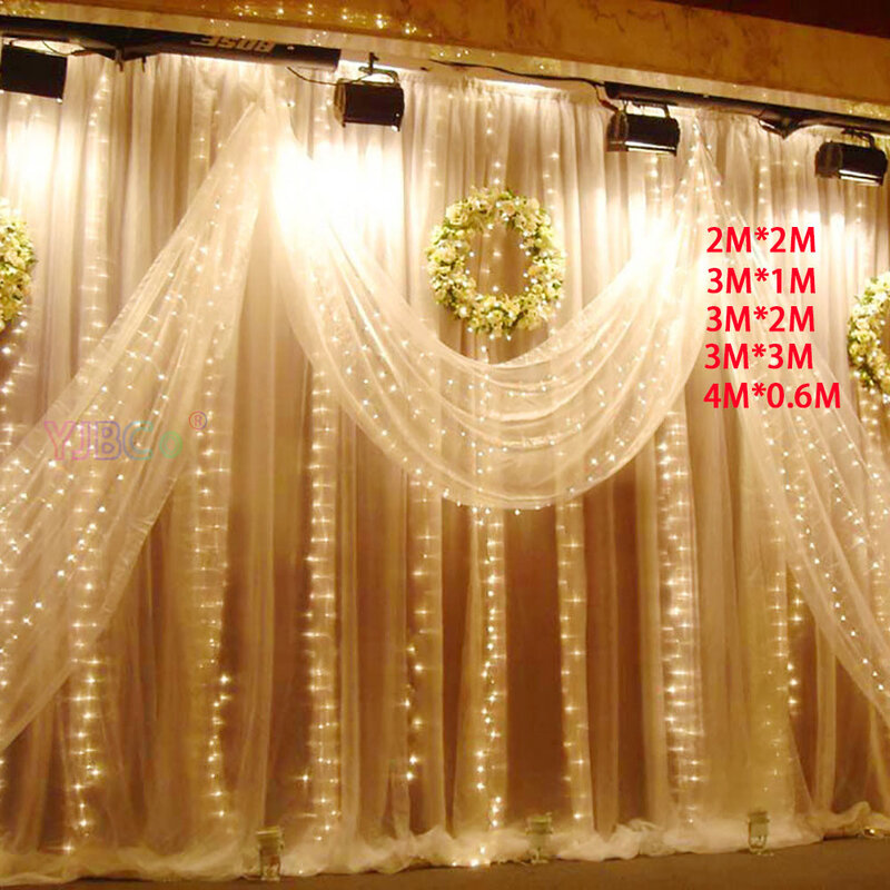 4*0.6/3*1/3*2/3*3m led icicle cortina de fadas luz da corda luz de natal de fadas para o casamento casa decoração festa 220 v plugue da ue