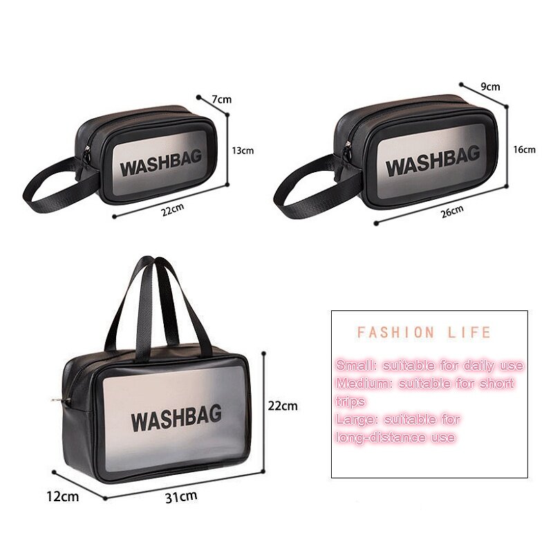S/M/L 3 Sizes Ladies Large Capacity Pu Frosted Waterproof Cosmetic Bag Convenient Travel Makeup Storage Bag Female Wash Bag 2023