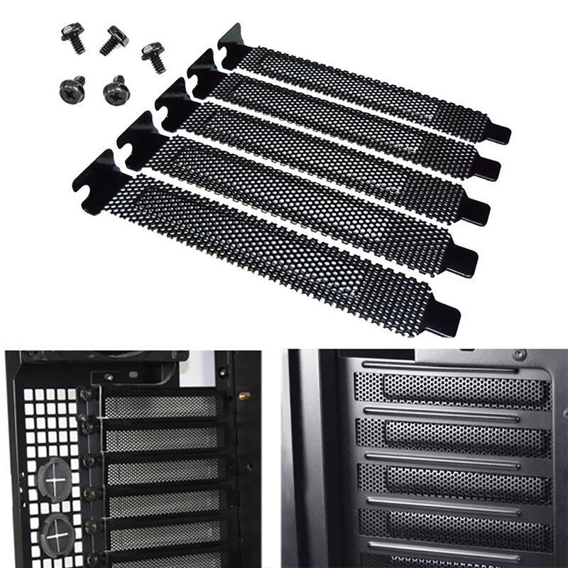 Couvercle de fente PCI pour ventilateur de refroidissement, couvercle de filtre à poussière, carte d'obturation, ventilation de filtre à poussière, coque d'ordinateur PC, 1 ou 5 pièces