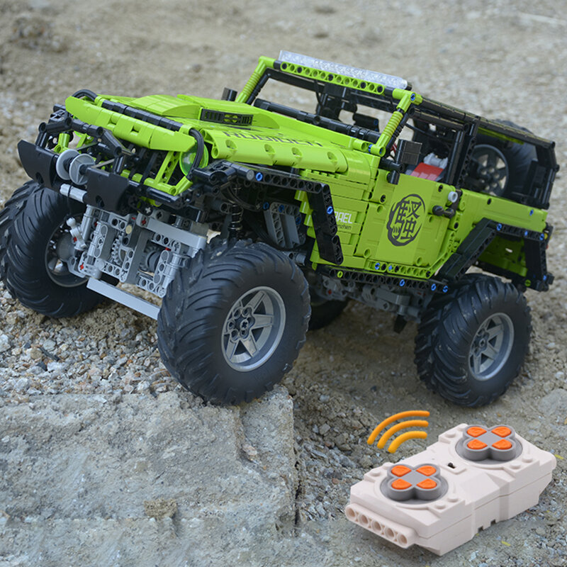 J902 moter carro técnico power app controle remoto blocos de construção conjuntos moc tijolos suv brinquedos para crianças presente educacional