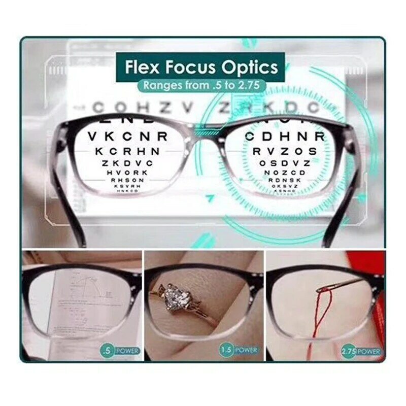 ZUEE Lesebrille One Power Leser Hohe Qualität Frauen Männer Auto Anpassung Bifocal Presbyopie Brille + 50 Bis + 250 brillen
