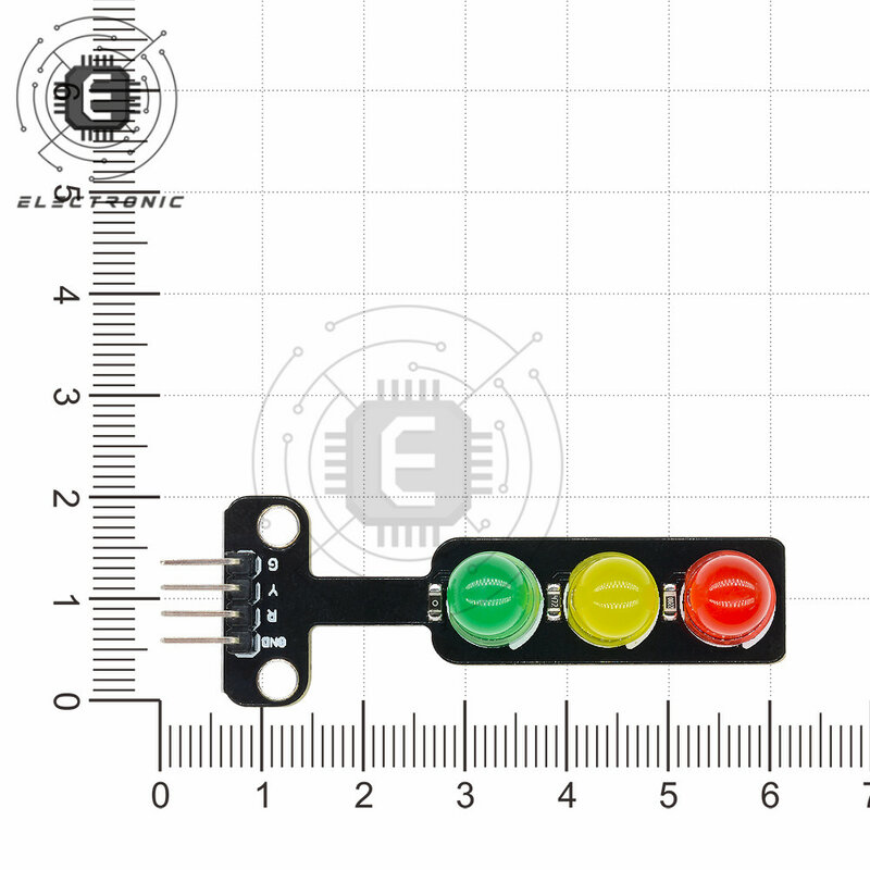 Mini módulo de semáforo de led, módulo de iluminação de led 5v com saída de sinal digital de brilho comum vermelho amarelo verde 5mm