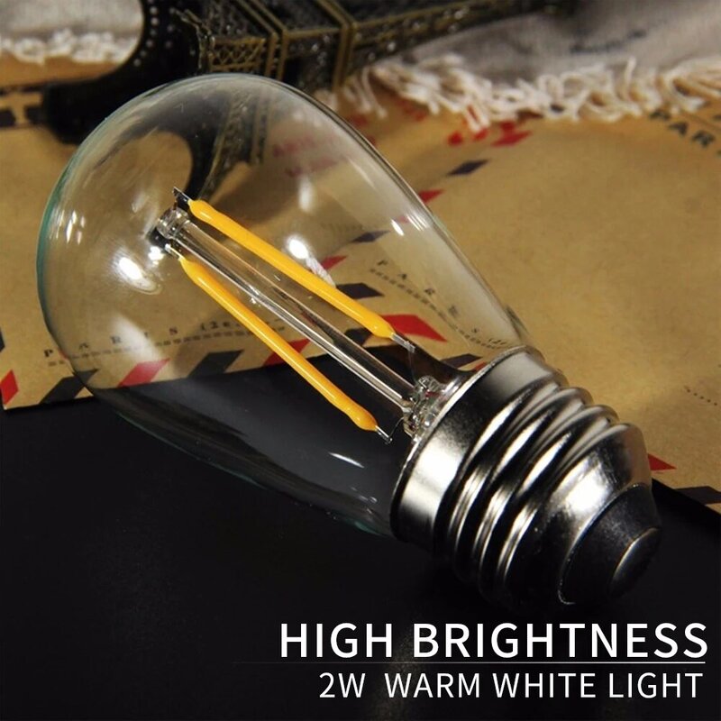 E27 LED S14 Vintage Edison Glühbirnen 110V 220V Bruchsicher Wasserdichte 2W 2700K Warmweiß Outdoor string Glühbirnen