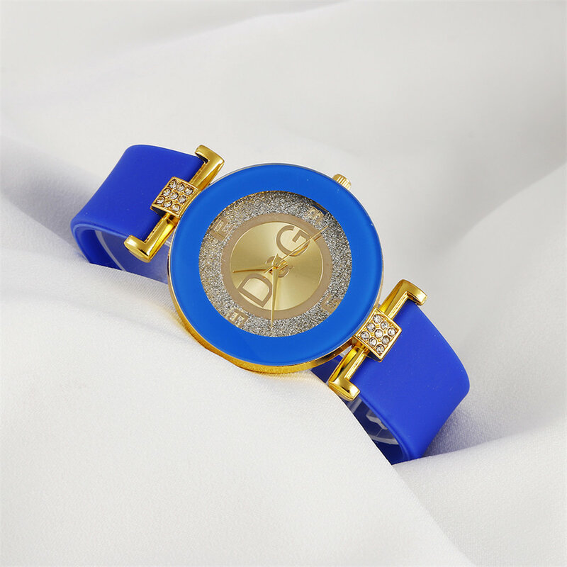 シンプルな黒クォーツ時計の女性のファッションカジュアルシリコーンバンド腕時計レロジオfeminino zegarek damski女性時計