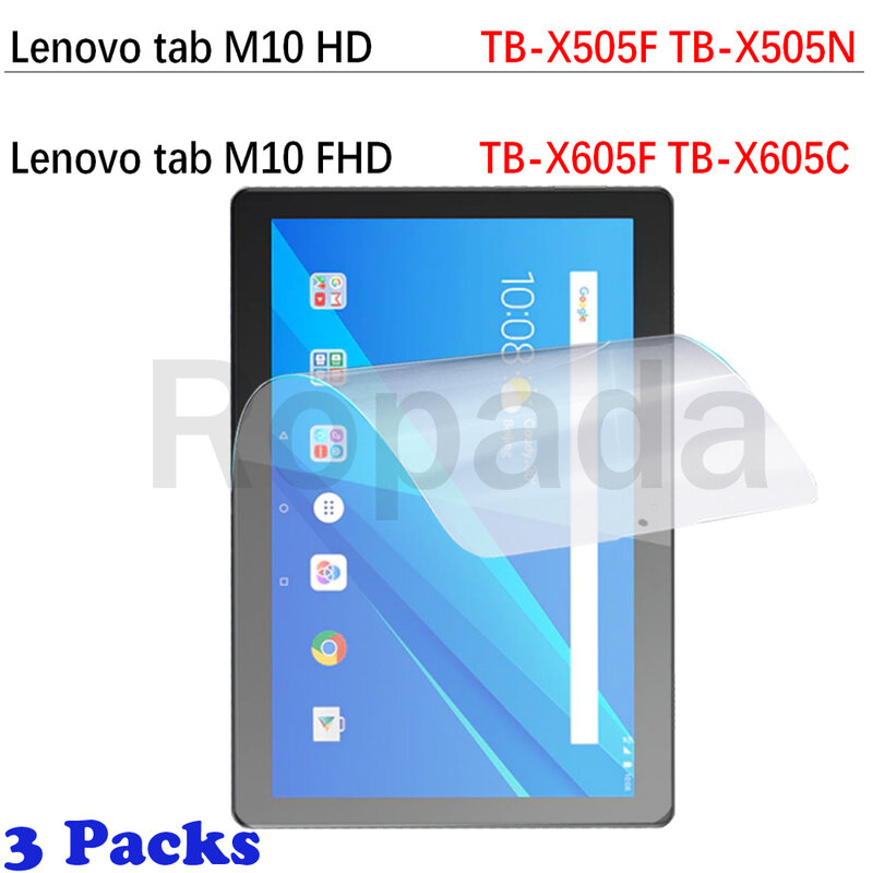 3 Packs soft screen protector for Lenovo tab P11 pro Gen 2 M10 FHD plus 2nd 3rd 10.6 2022 TB-X606 10.3'' M7 M8 HD Gen 2 TB-X306