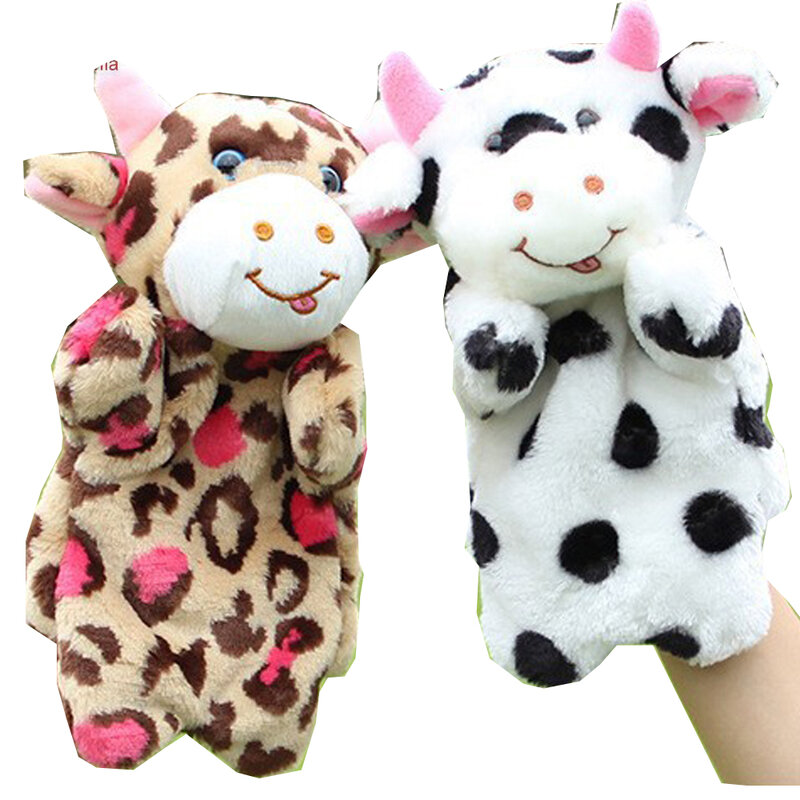 Boneka mainan ตุ๊กตาหุ่นเชิดมือลายวัวสำหรับเด็ก
