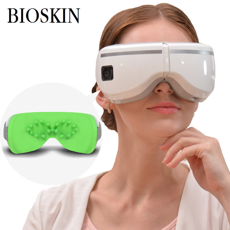 BIOSKIN-masajeador de ojos portátil eléctrico inteligente con calefacción, presión de aire, música, vibración, Shiatsu, terapia, masaje, cuidado de los ojos