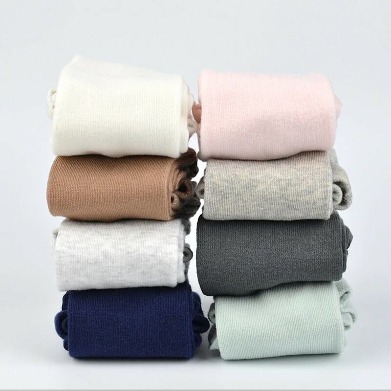 Meia-calça de algodão puro para recém-nascidos, meia-calça quente, calça casual aconchegante, rosa branco e preto, 7 cores, 0-24m, primavera, outono
