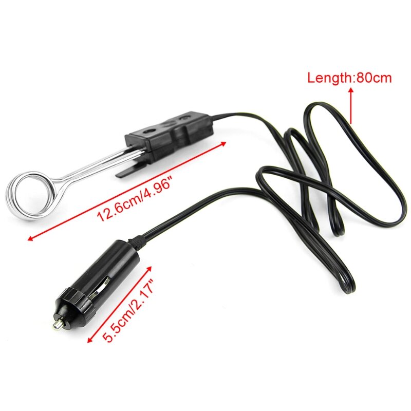 Mini Portable New 12V Car Immersion Heater Tea Coffee Water Auto Electric Heater D0AB
