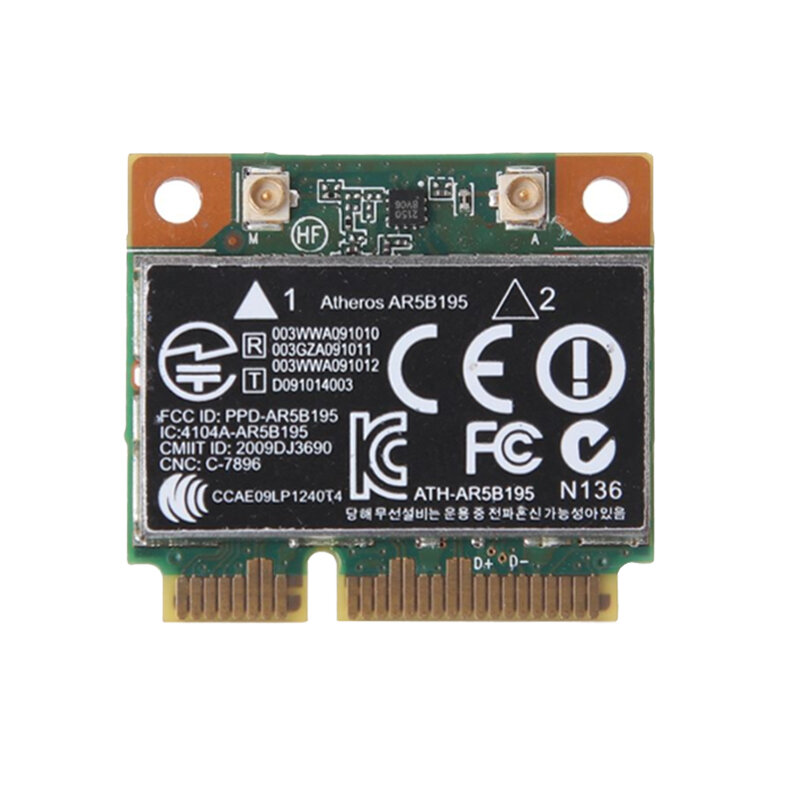 Wifi Wireless N + Bluetooth BT 3.0 setengah PCI-E Card Atheros AR5B195 untuk HP 592775 - 001