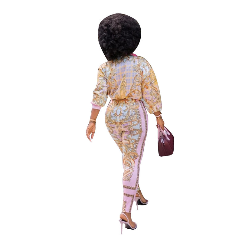 Комплект женский из 2 предметов, с Африканским принтом, эластичный, мешковатые брюки, Дашики в рок-стиле