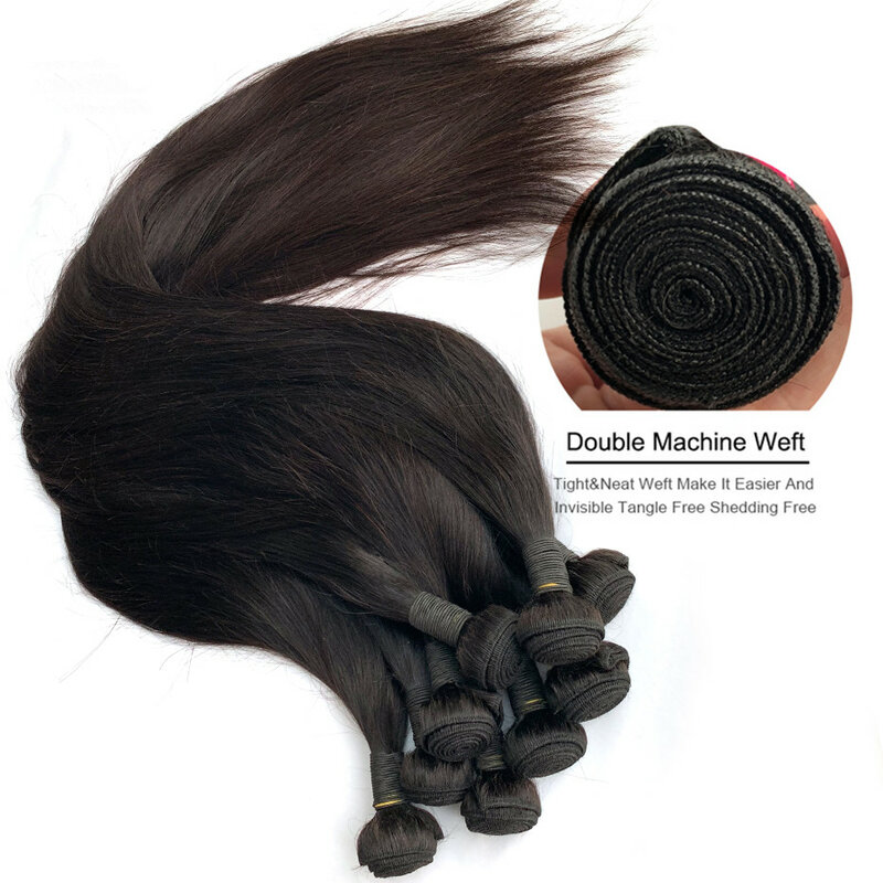 Bone Straight Cabelo Humano Pacotes com Encerramento, Brazilian Hair Weave Bundles, Remy Hair Weave Bundles, 4x4