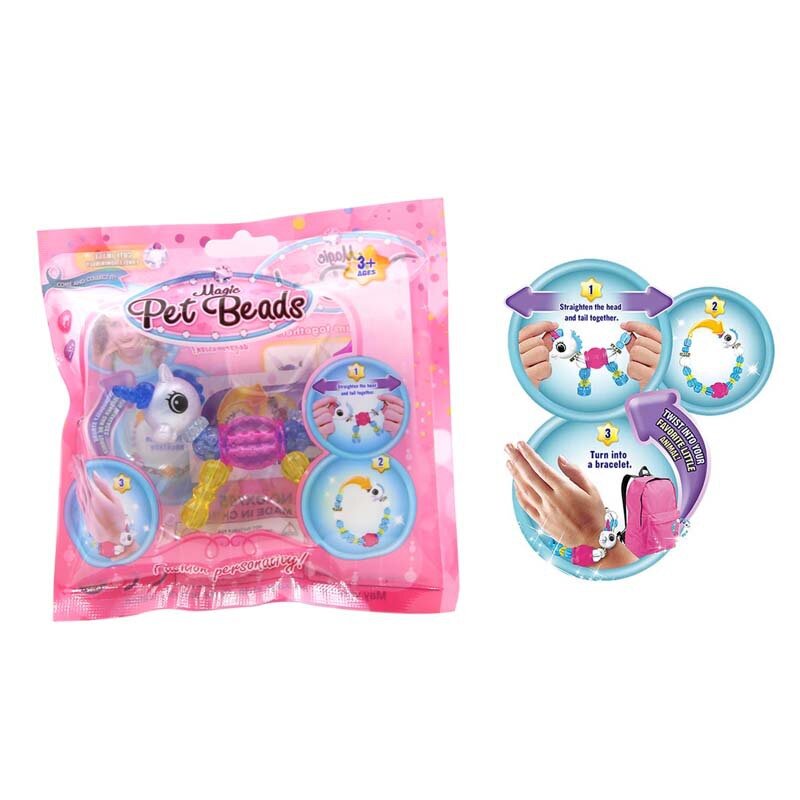 Креативные самодельные Волшебные браслеты с животными, деформация для девочек, браслет с бусинами для питомцев, подарок для детей, обучающие игрушки для детей