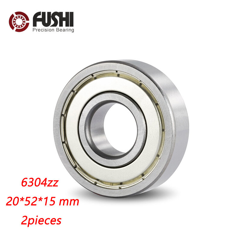 6304ZZ Bearing 20*52*15 mm ABEC-3 2PCS For Blower Vacuums Saw Trimmer Deep Groove 6304 Z ZZ Ball Bearings 6304Z