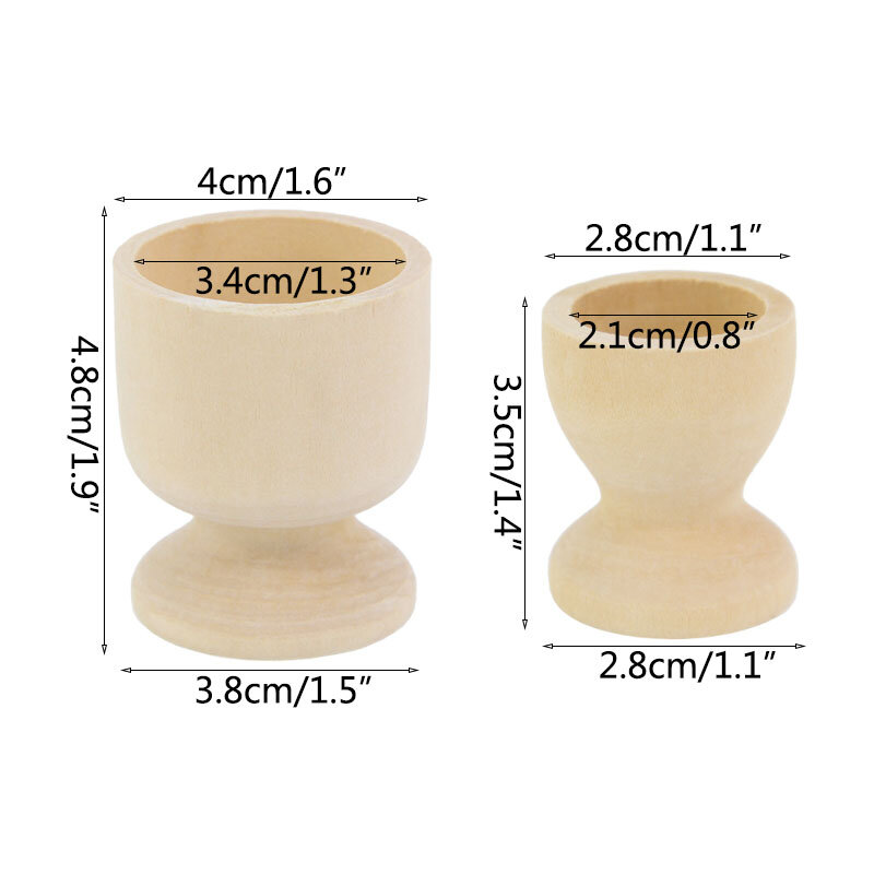 5pcs Wooden Egg Cup Holder Egg Painted Display Stander Boiled Eggs Container Kitchen Supplies Happy Easter Decorations
