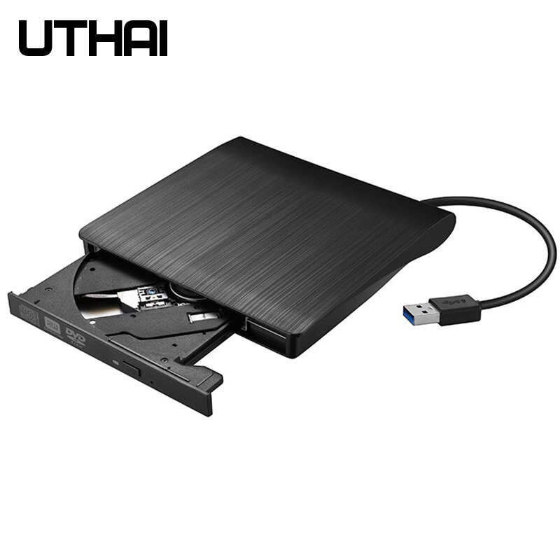 UTHAI матовый нейтральный USB 3,0 Внешний оптический привод, записывающее устройство для DVD, универсальный мобильный оптический привод