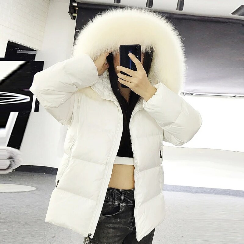 2021Moomaokong hooded duck jacket, warm coat, warm PARKA and fox fur collar, feather jacket, winter cotton clothes