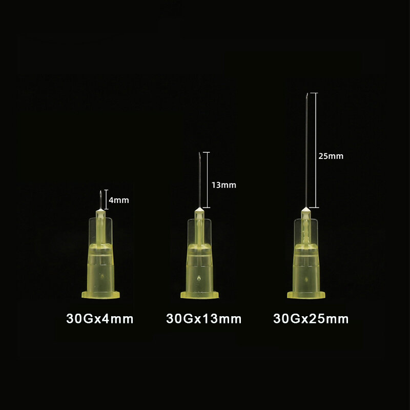 Agulha estéril descartável das seringas, agulhas pequenas, ultrafinas, indolor, 30G, 4mm, 13mm, 25mm