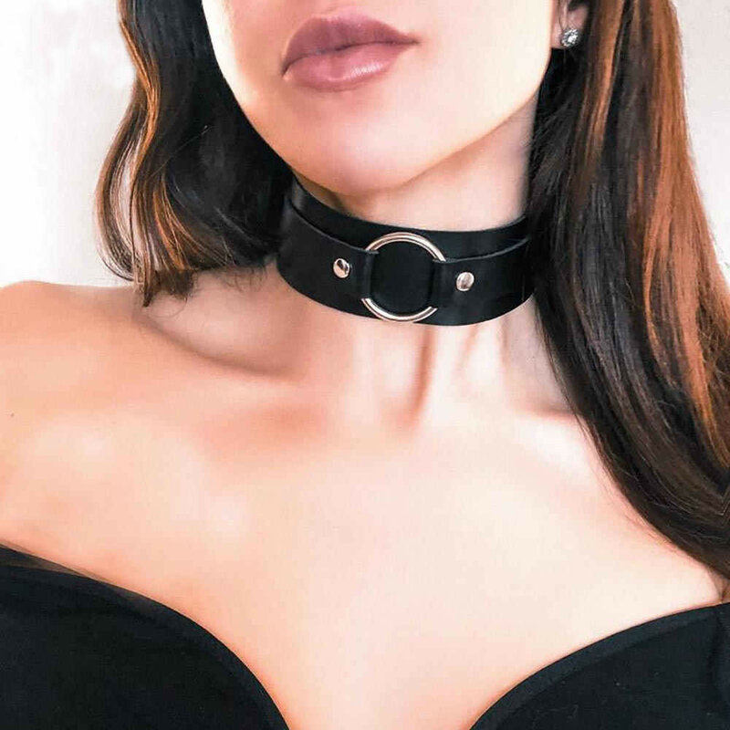 WKY cintura da collo in pelle da donna cintura da collo girocollo Fetish BDSM cintura da Bondage cintura da collo regolabile per adulti accessori erotici
