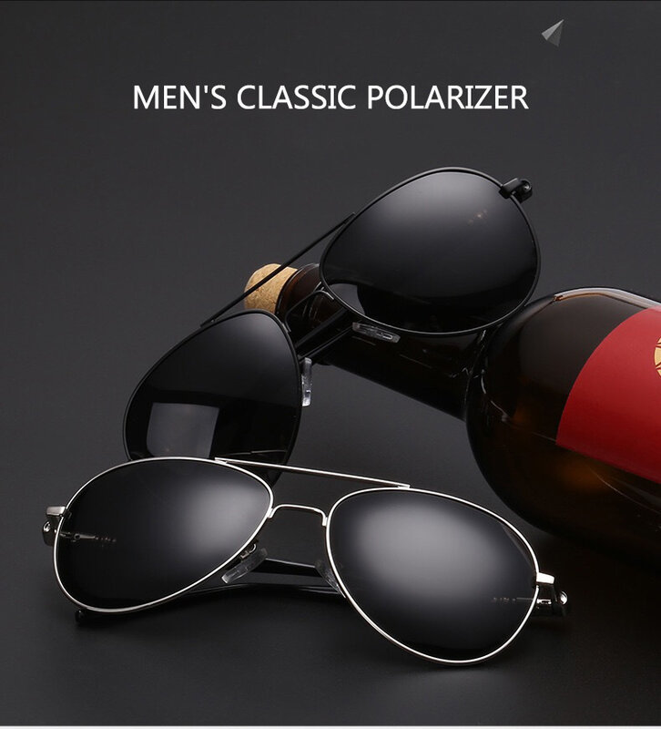 ออกแบบแบรนด์ Polarized แว่นตากันแดดผู้ชาย VINTAGE PILOT ชายแว่นตาดวงอาทิตย์แว่นตา gafas oculos de SOL masculino UV400