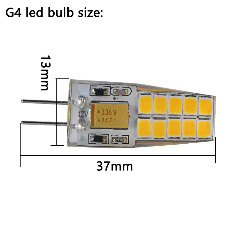 Энергосберегающая светодиодная лампа-люстра G4, 3 Вт, 220 В, 110 В, 12 В, 24 В