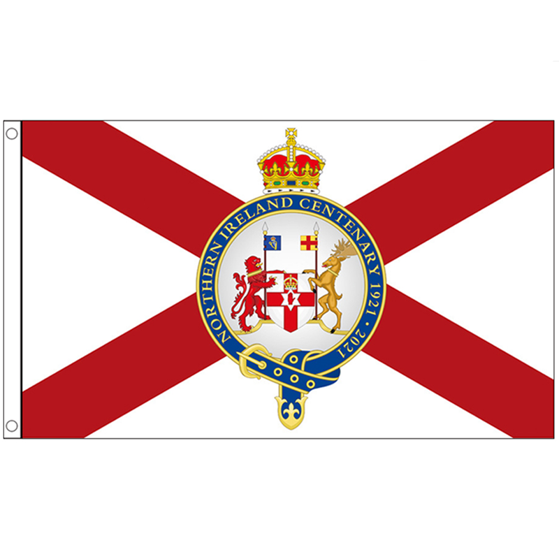 Bandera colgante de poliéster para decoración de fiestas, banderines nacionales de Ireland del Norte, 60x90cm/90x150cm/120x180cm, 100 años