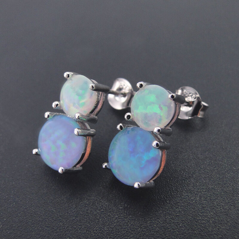 Opal Earring Natuurlijke En Echte Opaal Messing Gems Stud Oorbel