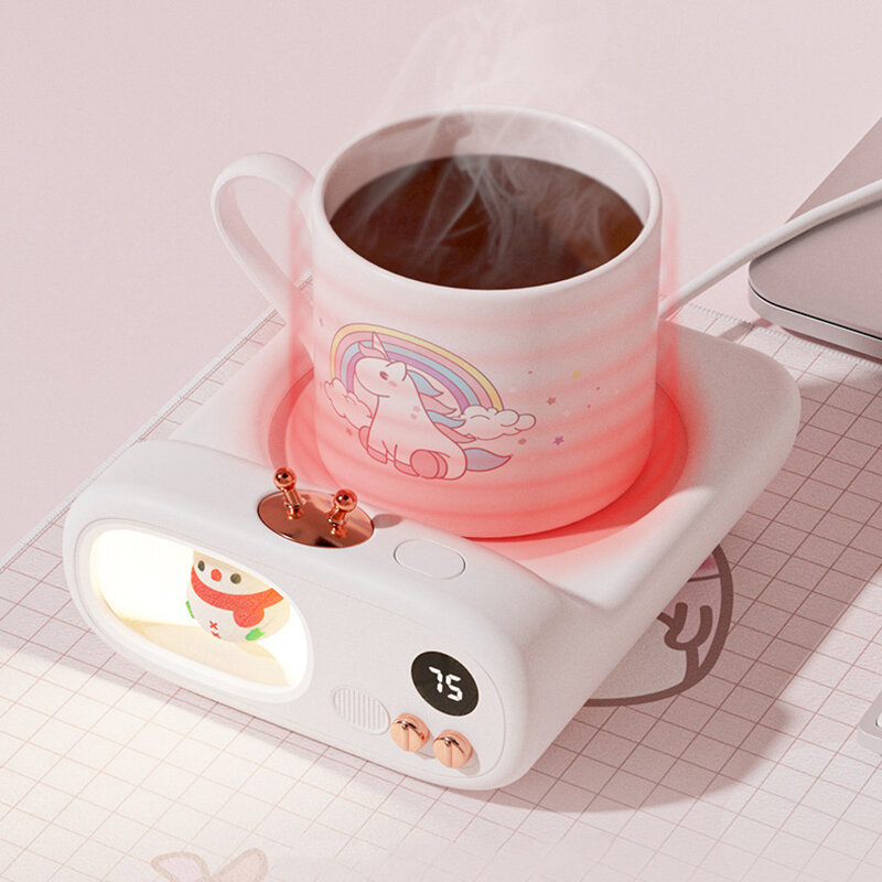 110-220V Cup Heater Coffee Mug Warmer Cute Pet Heating Coaster Smart Thermostatic Heating Pad Hot Plate Milk Water Coffee Warmer