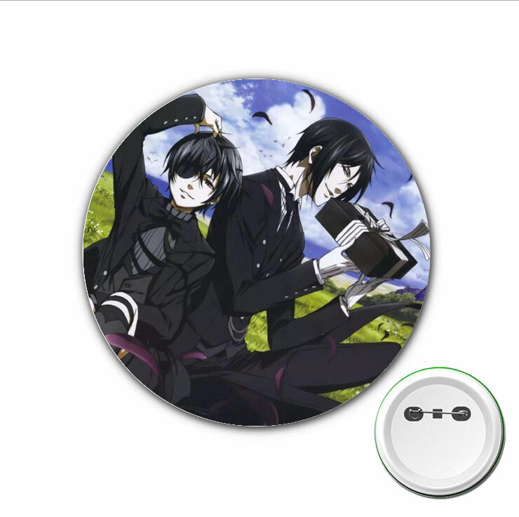 3pcs anime Black Butler Ciel Cosplay Badge Cartoon Brooch Pins Icons Badge Decoration Badges Button Clothes Accessories