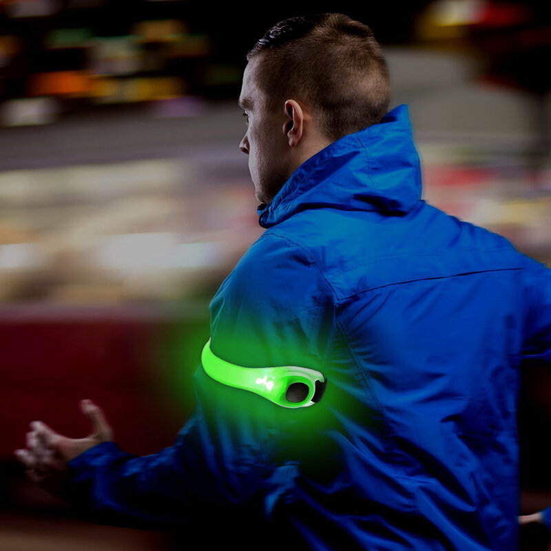 Brassard lumineux LED réglable, ceinture de bras de course portable, brassard phosphorescent pour la course, la marche, le cyclisme, les patins à roulettes, la lumière