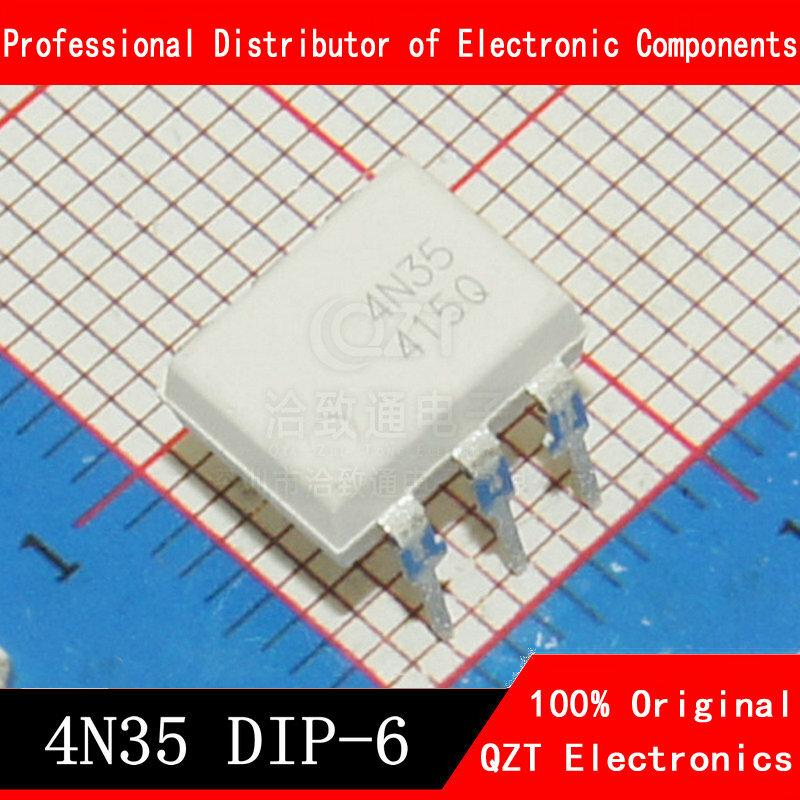 10 peças 4n35 dip6 el4n35 dip acoplador fotoelétrico novo e original