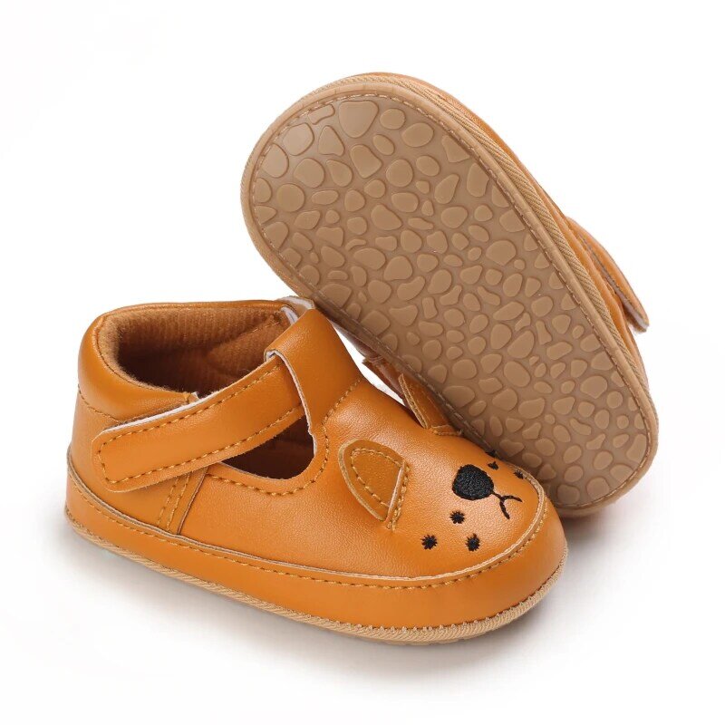 Chaussures en cuir à motifs d'animaux pour bébés, baskets mignonnes à semelle souple, antidérapantes, pour premiers pas de nouveau-né, garçon et fille, 2021