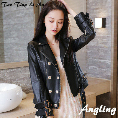 Tao Ting Li Na giacca da donna in vera pelle di pecora primavera R44