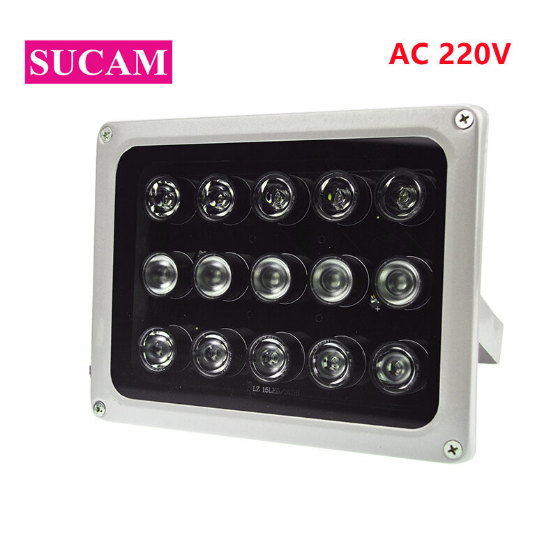 AC 110-220V 15Pcs led IR ad alta potenza IR illuminatore CCTV luce di riempimento IP66 luci a led impermeabili per telecamera CCTV di notte