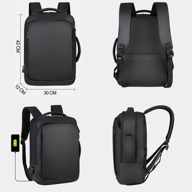 15,6-дюймовый рюкзак для ноутбука, мужские рюкзаки, деловой рюкзак, водонепроницаемый рюкзак для ноутбука, зарядка через USB, сумка для путешес...