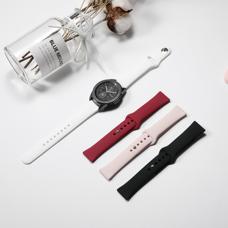 Силиконовый ремешок для Galaxy Watch Active 42 мм 20 мм ремешок для часов Браслет samsung gear Sport S2 amazfit bip умные Ремешки для наручных часов