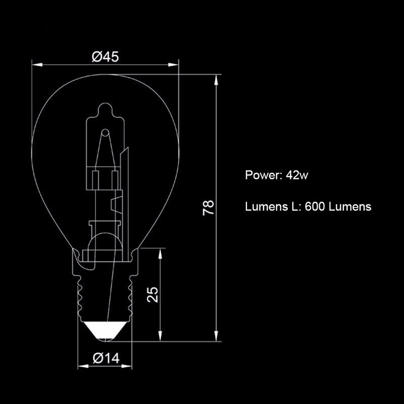 Lampe de four à haute température résistante à 220, ampoule halogène pour fournitures d'esprit ères, Spot 42W, E14, 300 V, # W0
