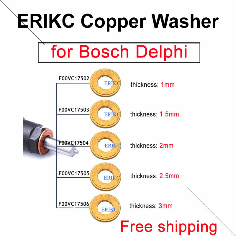 F00VC17505 Injector Nozzle Koperen Wasmachine F00VC17504 F00VC17503 Diesel Spuit Pakking 9001-850C F00VC17506 Voor Bosch Delphi Shim