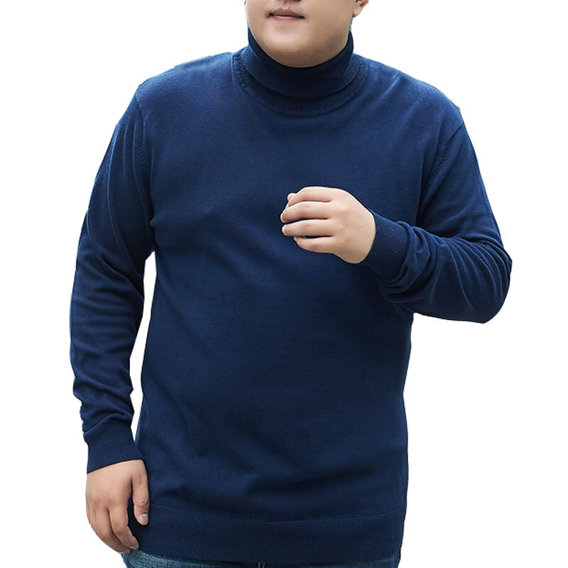 Autumn winter Men sweater 5XL 6XL 7XL 8XL Bust 143cm Plus size Solid color sweater men 3 colors