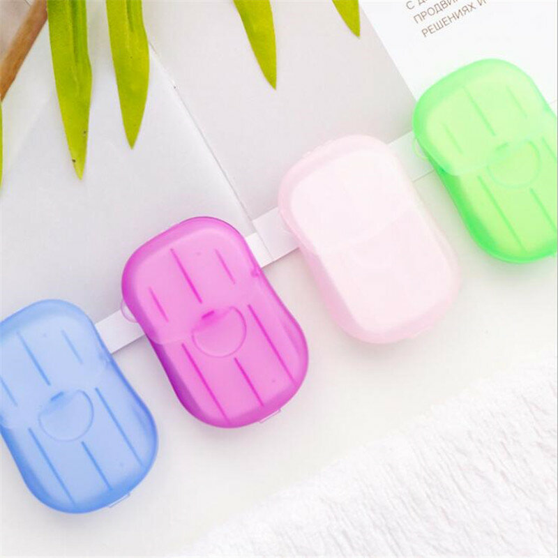 20Pcs Travel Accessories Disposable Soap Paper Washing Hand Bath Clean Scented Slice Sheets Mini Paper Soap Packing Organizer