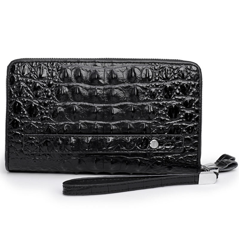 Men Genuine Leather Day Clutch Business Long Wallet Crocodile pattern Male Handbag High Quality iPad mini Bag Big Capacity Purse