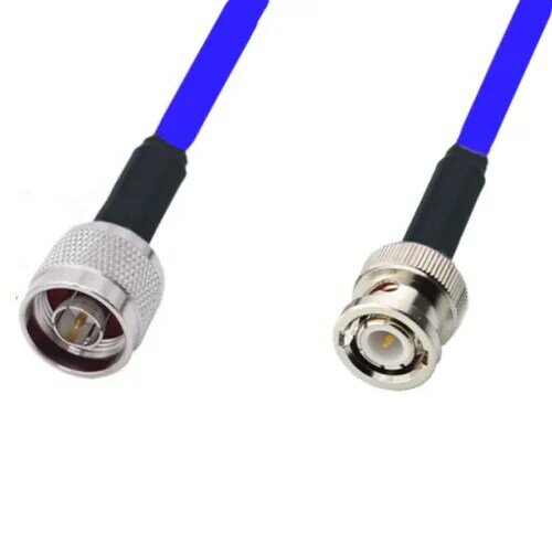 N Male To BNC Male RG405 086" RF Coaxial Jumper Cable Blue