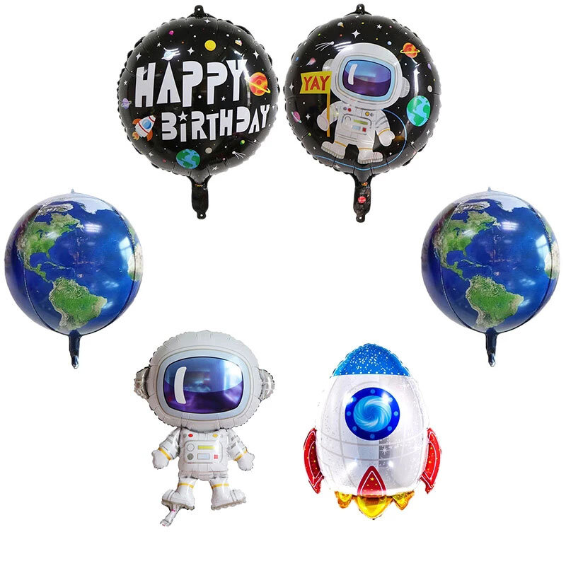 Ensemble de ballons ET de planètes en aluminium pour bébé garçon, décoration de fête d'anniversaire, astronaute de l'espace, cadeaux pour enfants