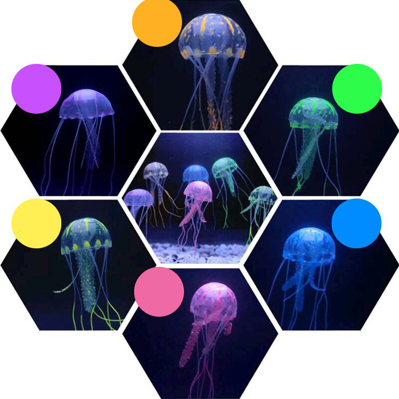 Aquarium Simulatie Kwallen Aquarium Landschapsarchitectuur Drijvende Fluorescerende Kleurrijke Kwallen Om Kinderspeelgoed Te Begeleiden