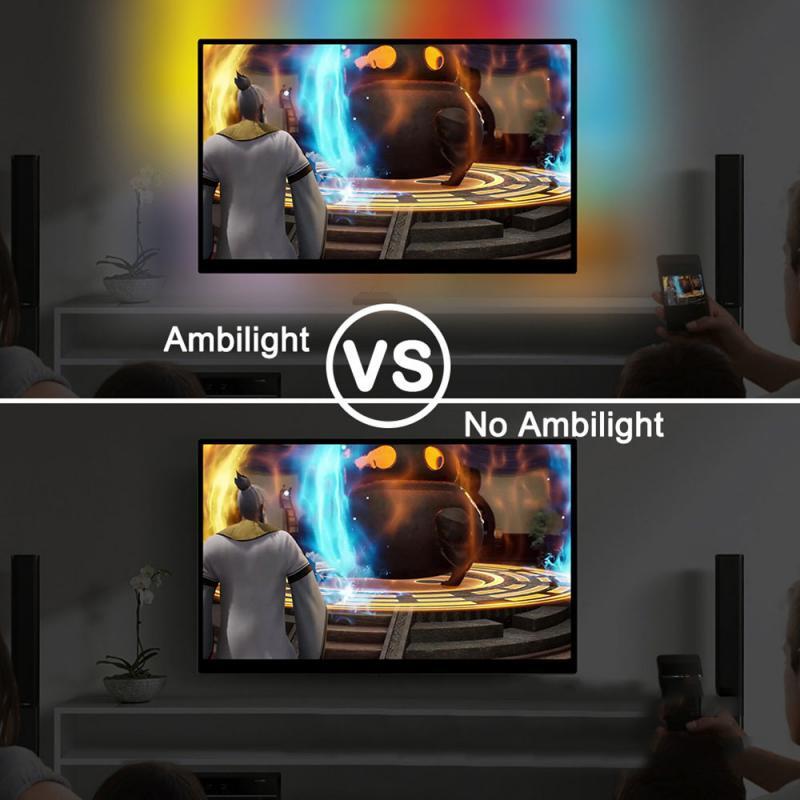 Iluminación decorativa de fondo Ambilight, luz con conexión USB para TV y monitor de ordenador, lámparas para decorar habitaciones de interior, 60 luces/metro, precio reducido