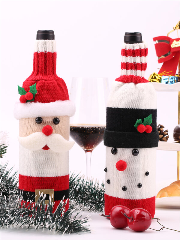 2020 Dekorasi Natal Dalam Ruangan Gaun Anggur Natal untuk Makan Malam Hadiah Natal Ornamen Botol Anggur