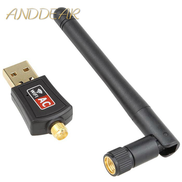802.11B/G/N/AC Dual Band 600Mbps RTL8811CU USB Nirkabel Adaptor WiFi Dongle dengan 2.4G & 5.8G Antena Wifi Eksternal untuk Android