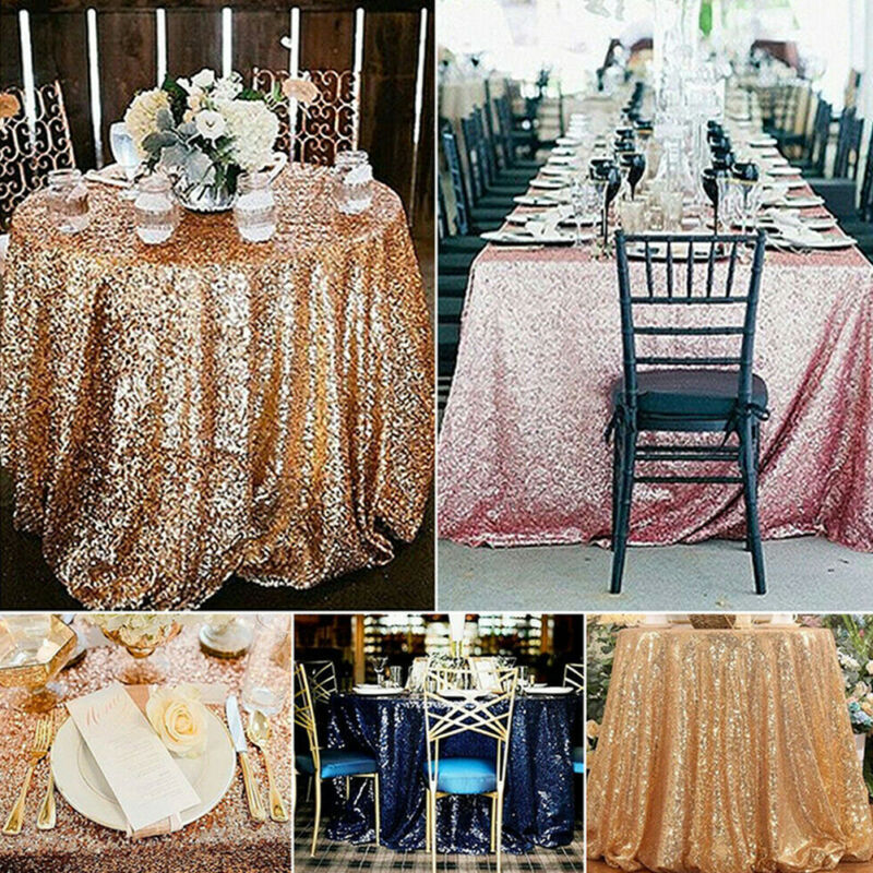New Glitter Sequin Round Tablecloth Shiny Bling Wedding Party Banquet Table Covers Table Cloth  For Wedding Christmas Decoration
