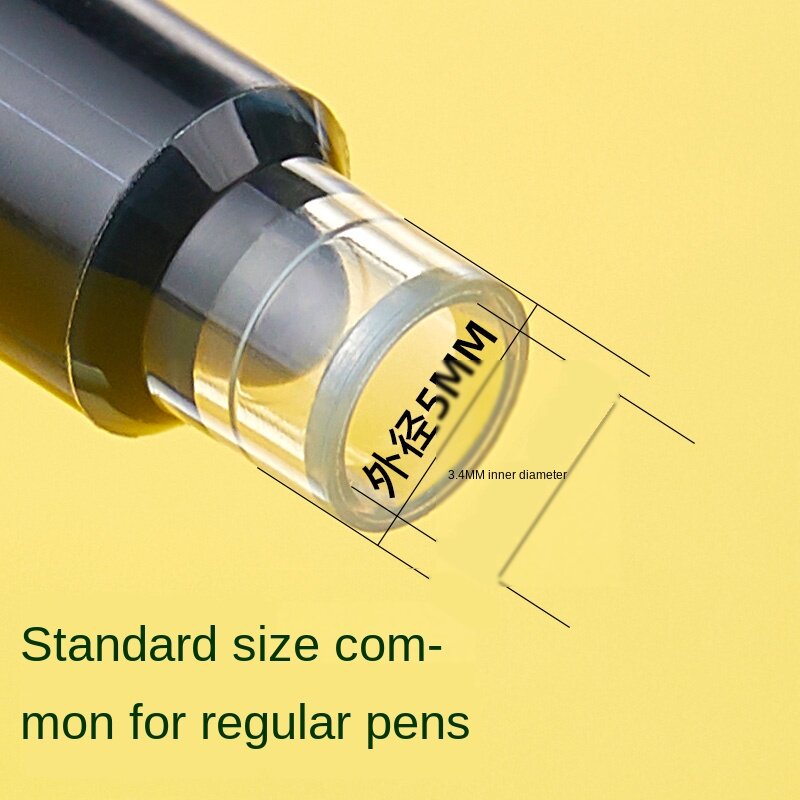 Black / Blue 30 Pieces Hongdian Black Fountain Pen Ink Cartridges 3.4mm Diameter for HongDian Ink Pen